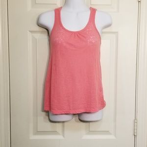 L.e.i. Pink Crochet Racerback Tank